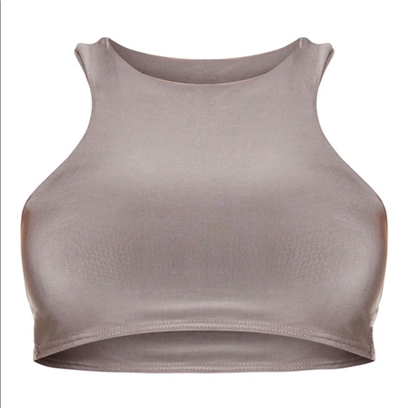 Racer back crop top (brown/grayish) - Picture 1 of 1